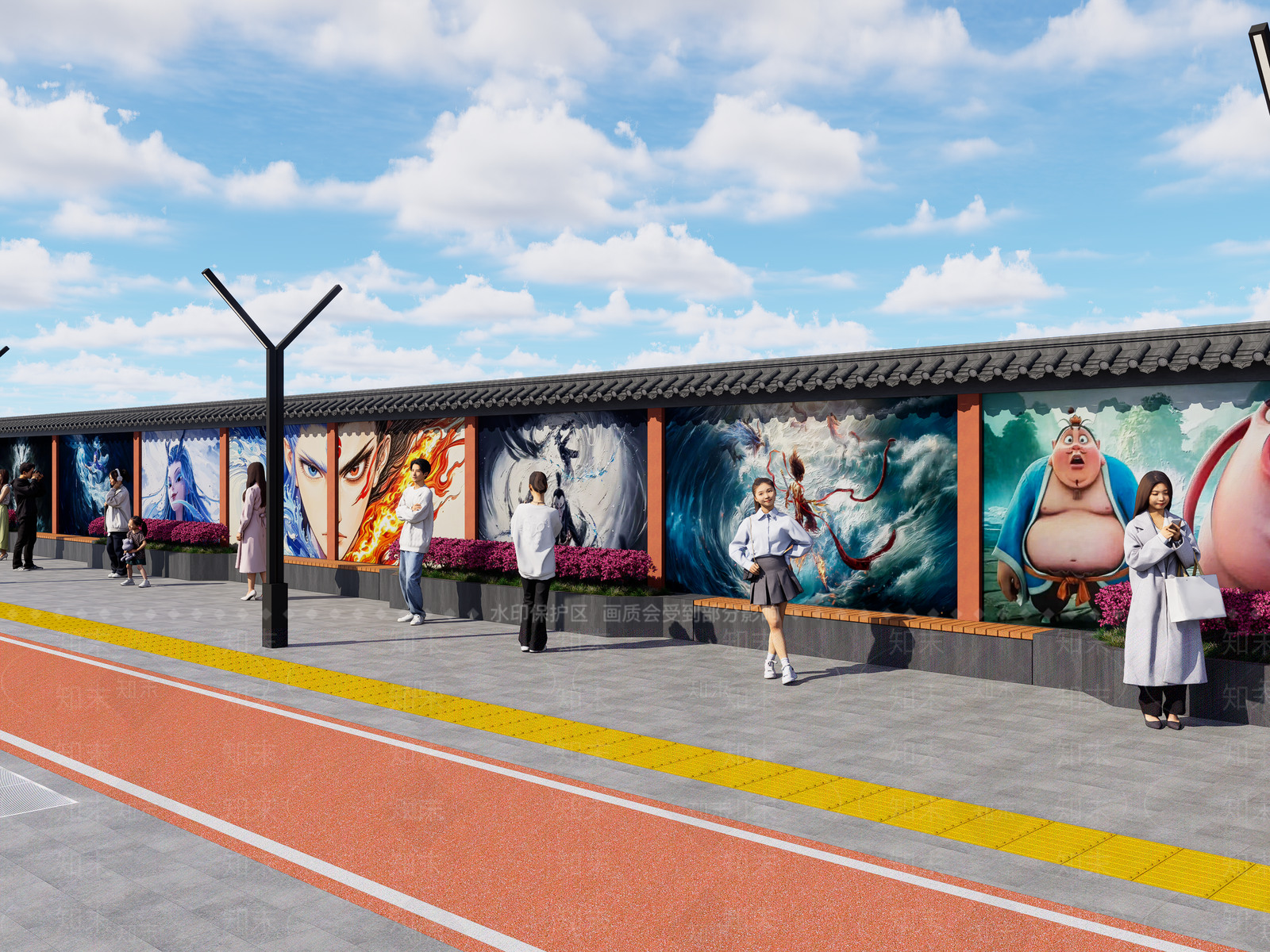 现代围墙3D模型下载【ID:1187589719】