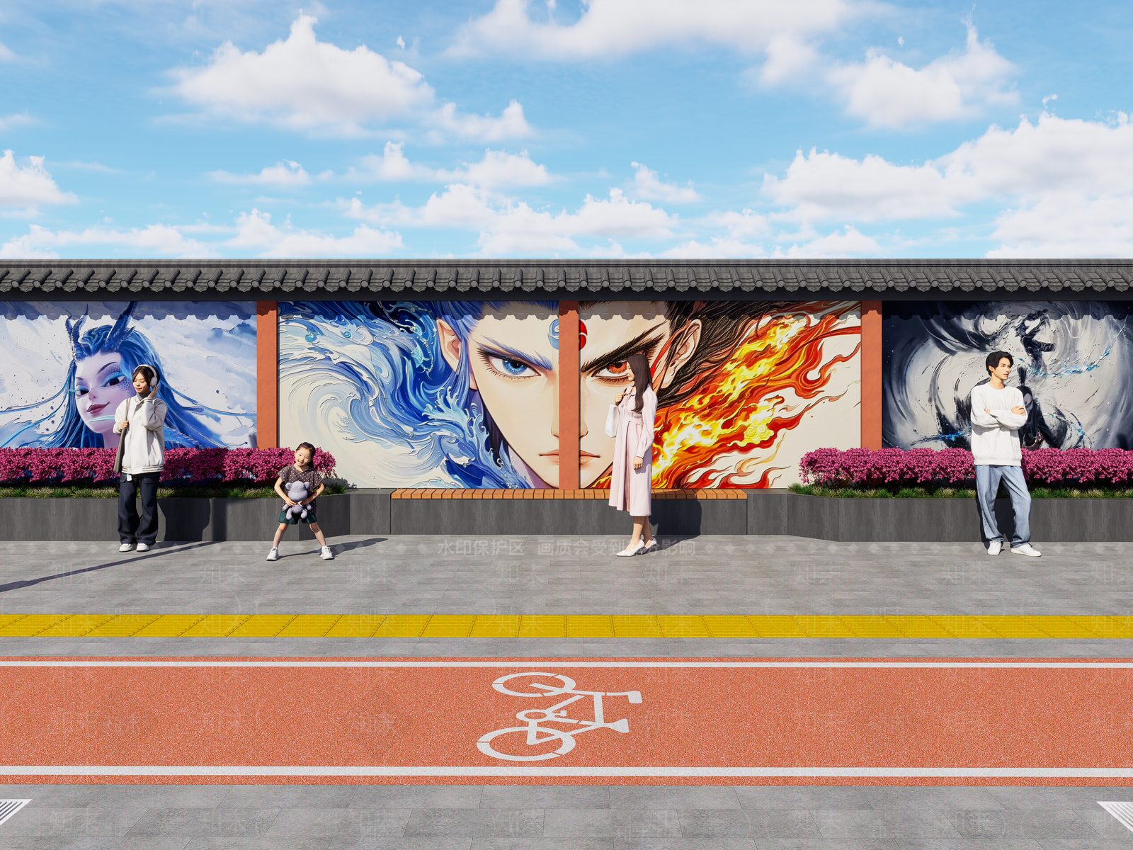 现代围墙3D模型下载【ID:1187589719】