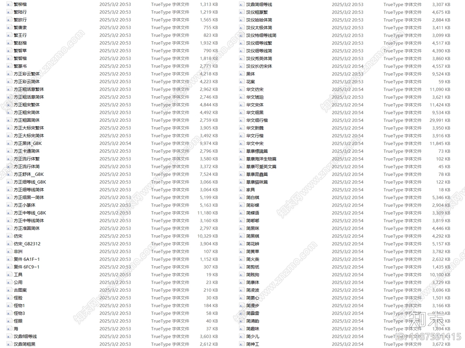 2025年最新超全CAD字体库cad施工图下载【ID:1187591115】