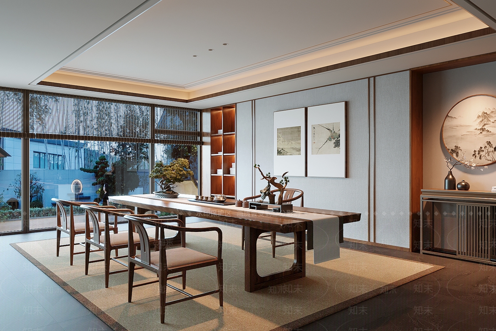 新中式禅意茶室3D模型下载【ID:1187593156】