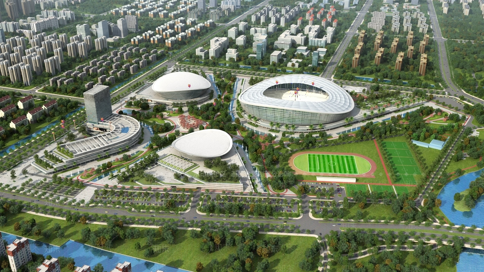 现代体育馆外观3D模型下载【ID:1187593448】
