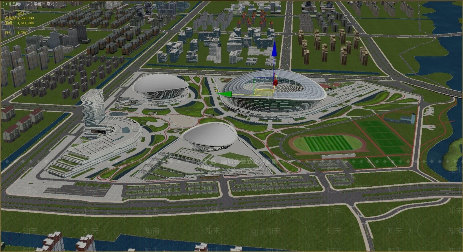 现代体育馆外观3D模型下载【ID:1187593448】