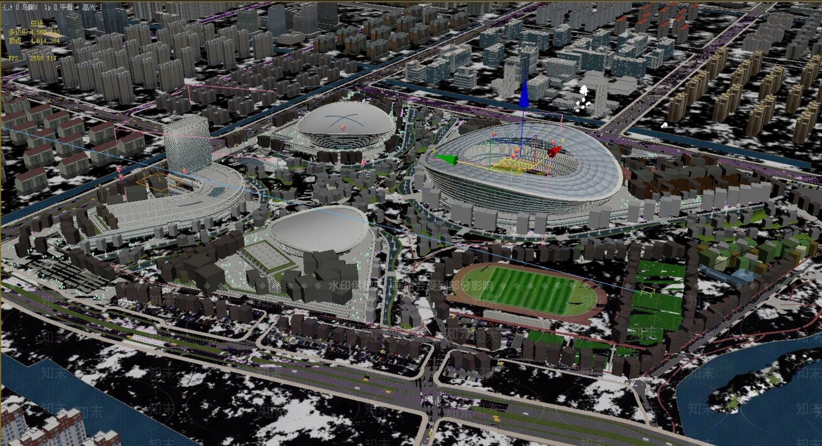 现代体育馆外观3D模型下载【ID:1187593448】