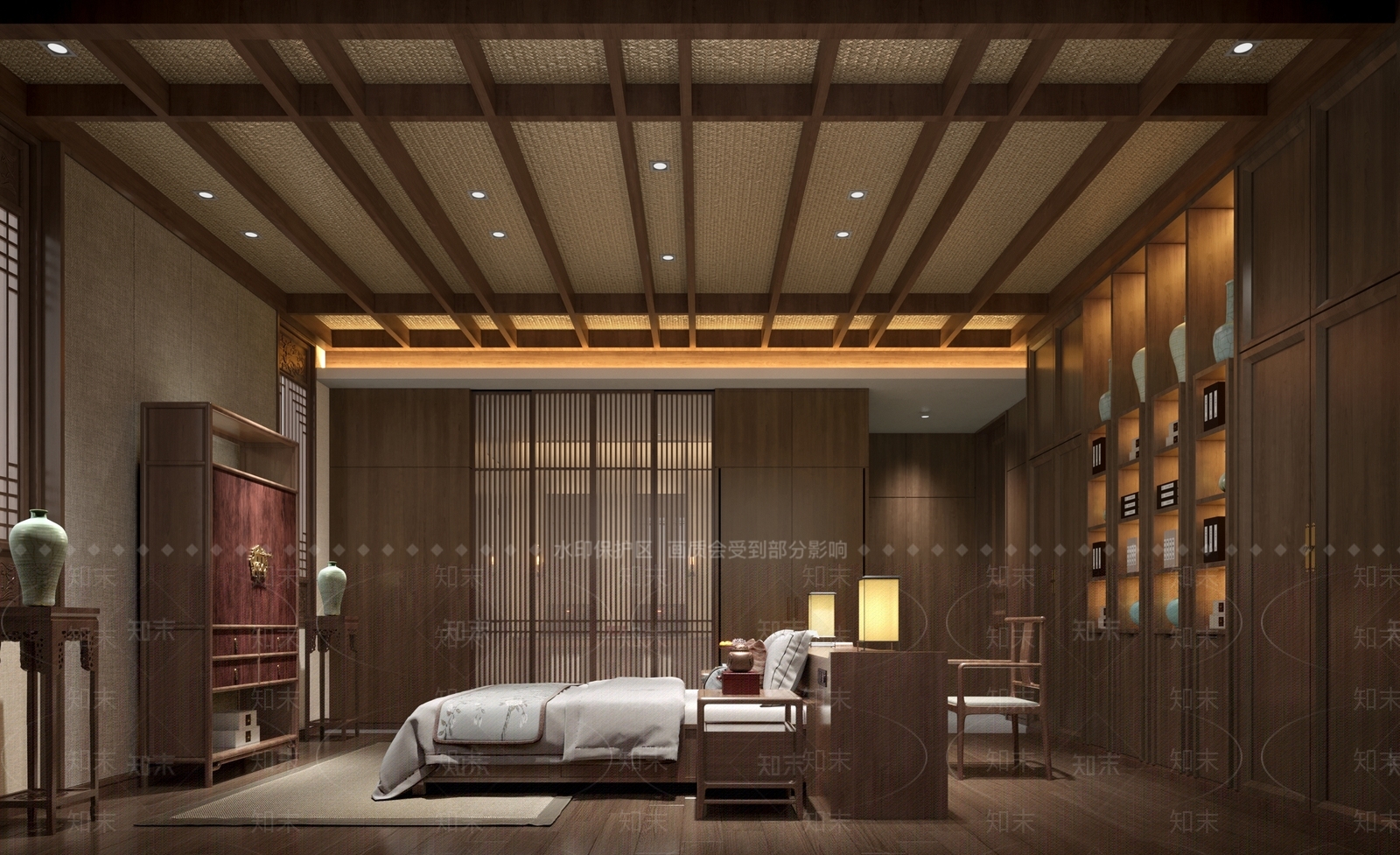 新中式中式民宿3D模型下载【ID:1187600910】