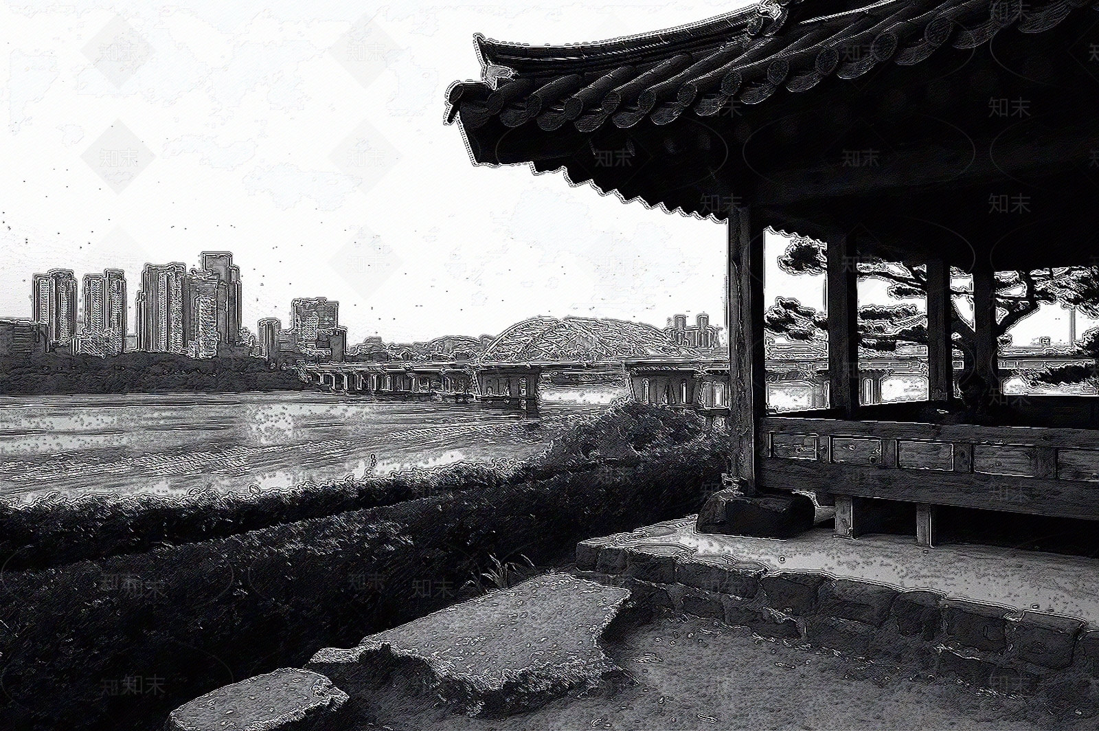 现代新中式壁纸贴图下载【ID:1187601373】