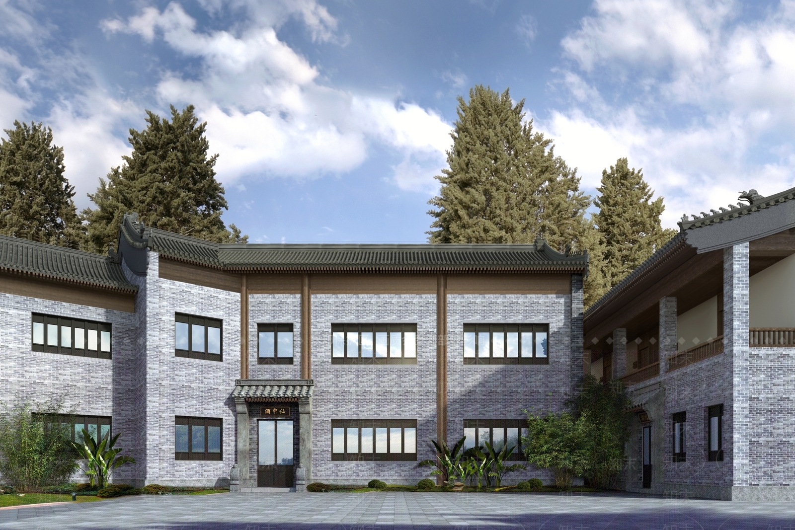 新中式复古古建3D模型下载【ID:1187601326】