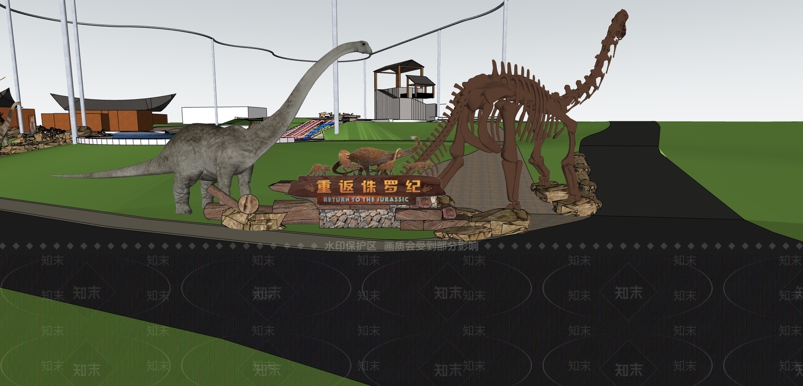 现代儿童游乐区SU模型下载【ID:1187602356】