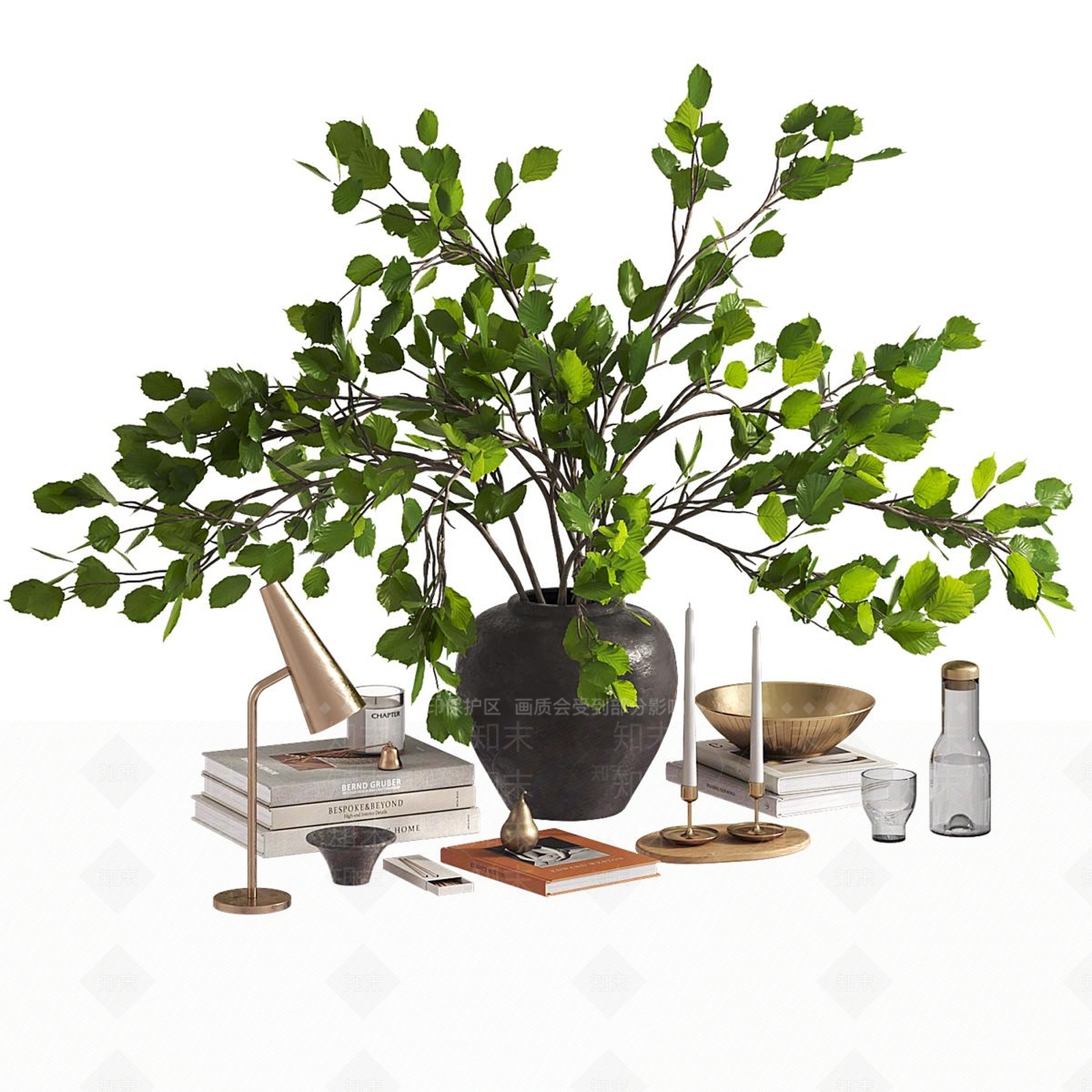 现代侘寂摆件组合3D模型下载【ID:1187602828】