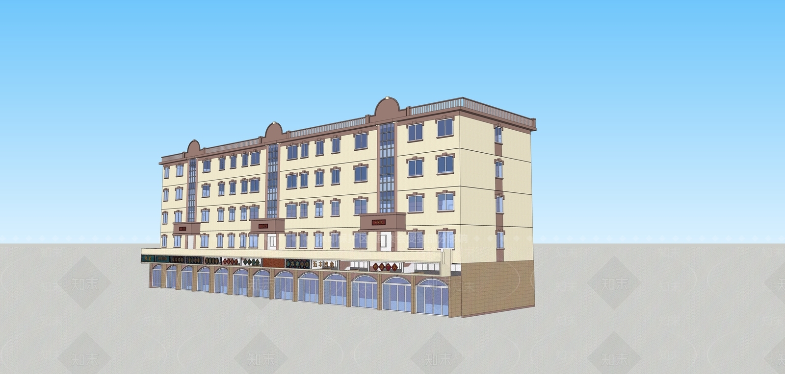 现代多层住宅SU模型下载【ID:1187607715】