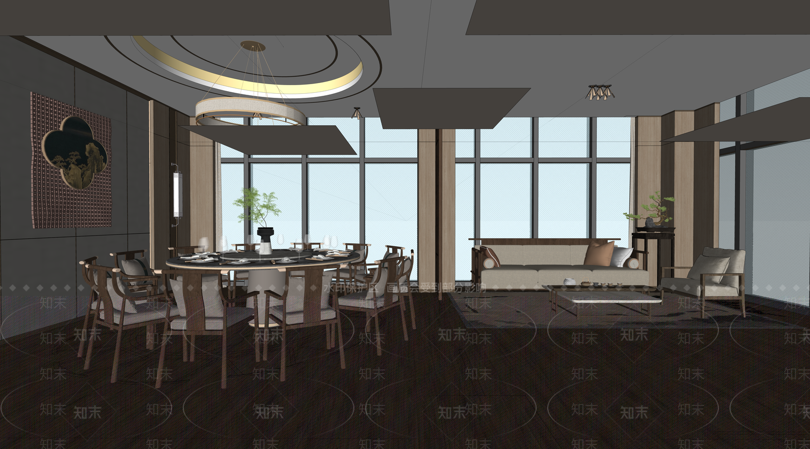 中式包厢SU模型下载【ID:1187734699】