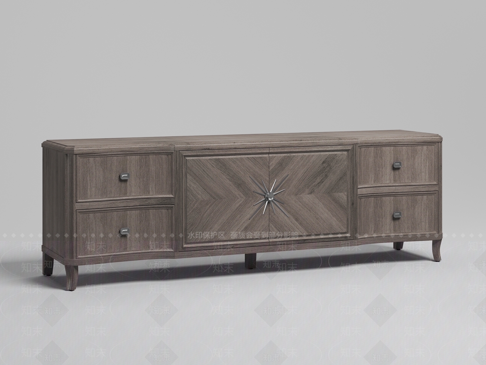 美式欧式电视柜3D模型下载【ID:1187611364】