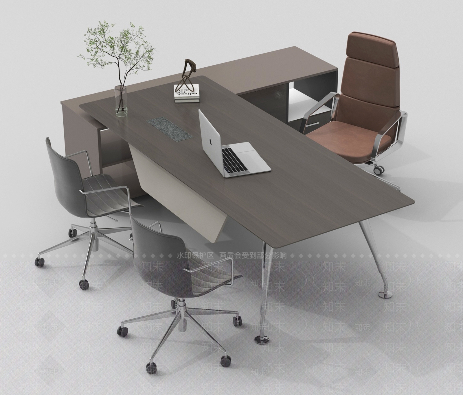 现代办公桌椅3D模型下载【ID:1187612273】