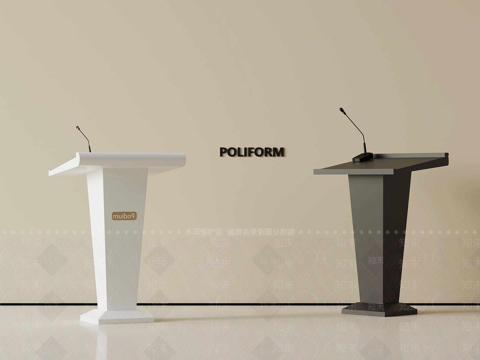 现代讲台3D模型下载【ID:1187614549】