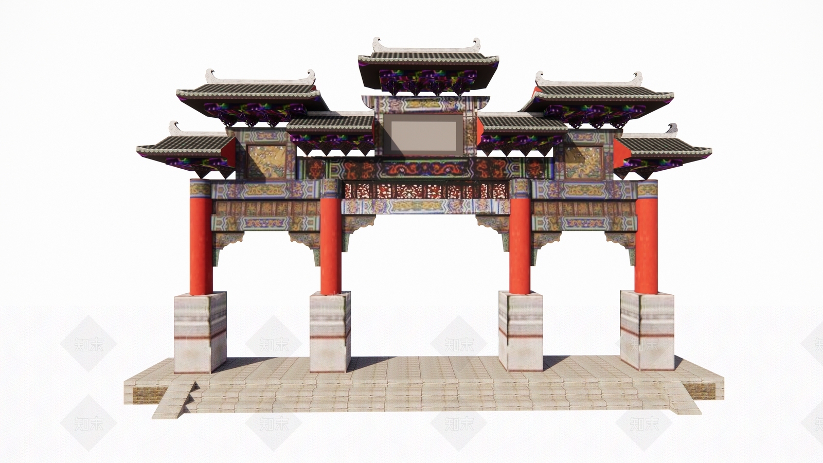 中式牌坊牌楼SU模型下载【ID:1187617516】