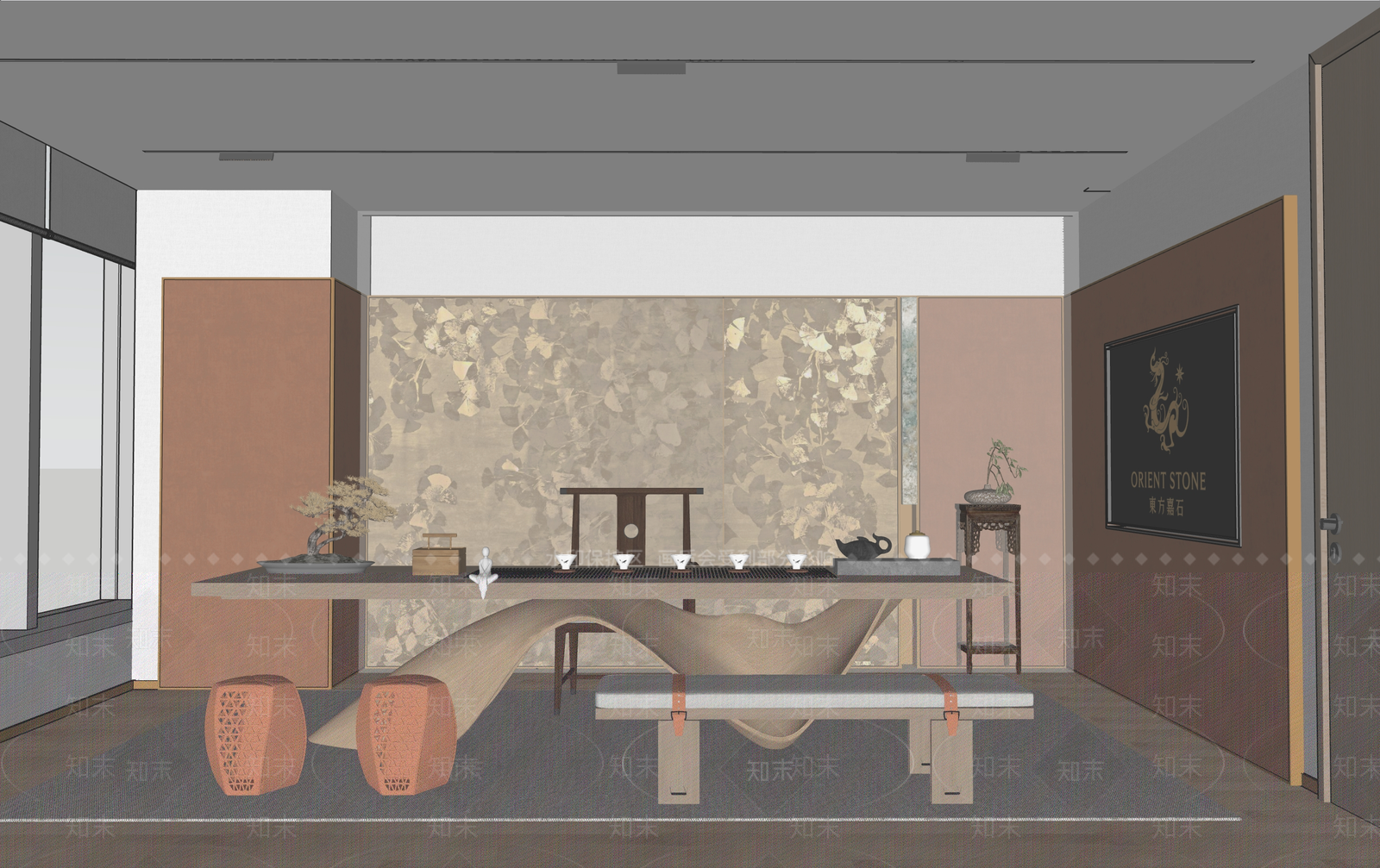 新中式现代会议室SU模型下载【ID:1187617949】