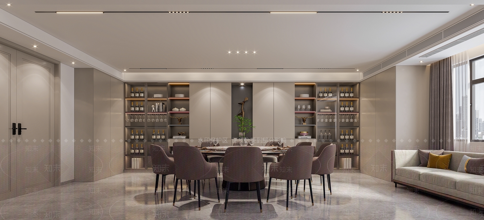 现代轻奢中餐厅3D模型下载【ID:1187623153】
