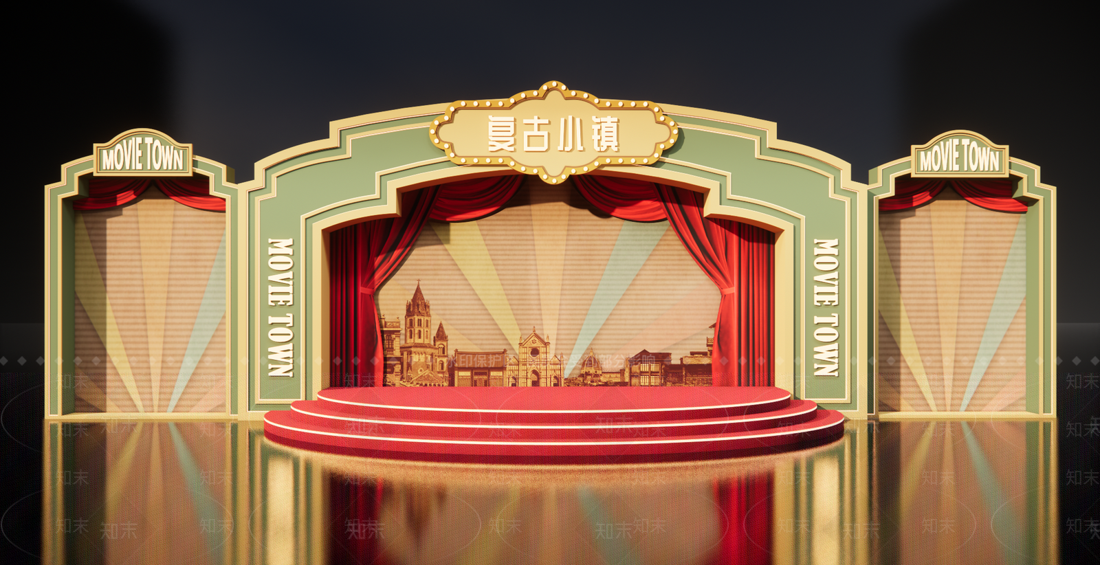 复古欧式舞台SU模型下载【ID:1187630413】_知末su模型网