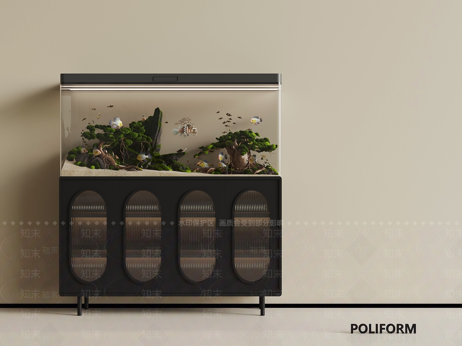 法式中古鱼缸SU模型下载【ID:1187630623】