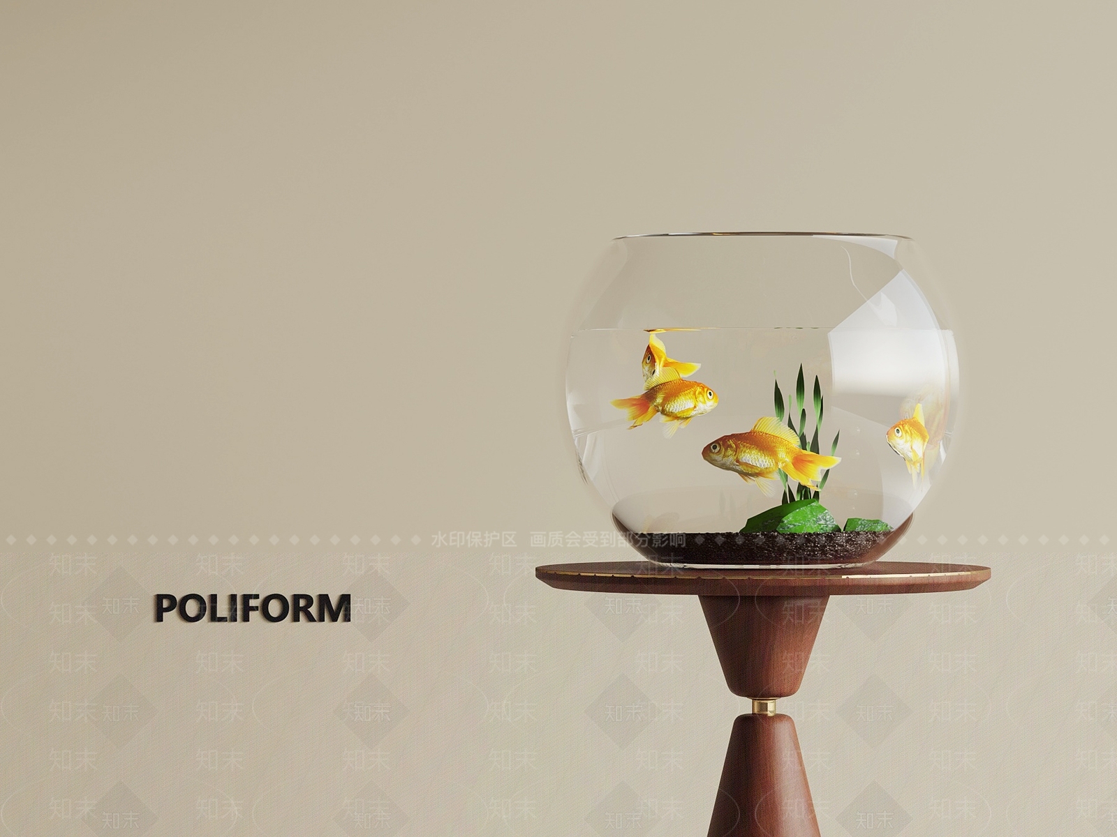 现代鱼缸3D模型下载【ID:1187630783】