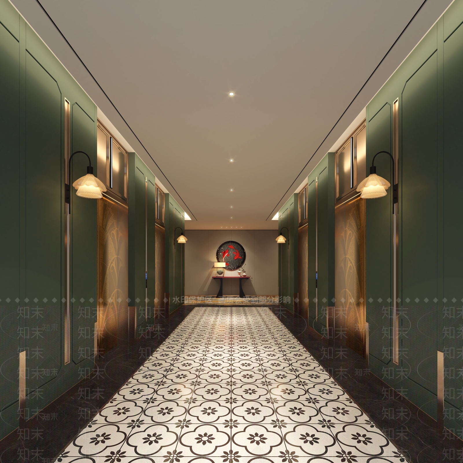 现代轻奢电梯间3D模型下载【ID:1187633528】