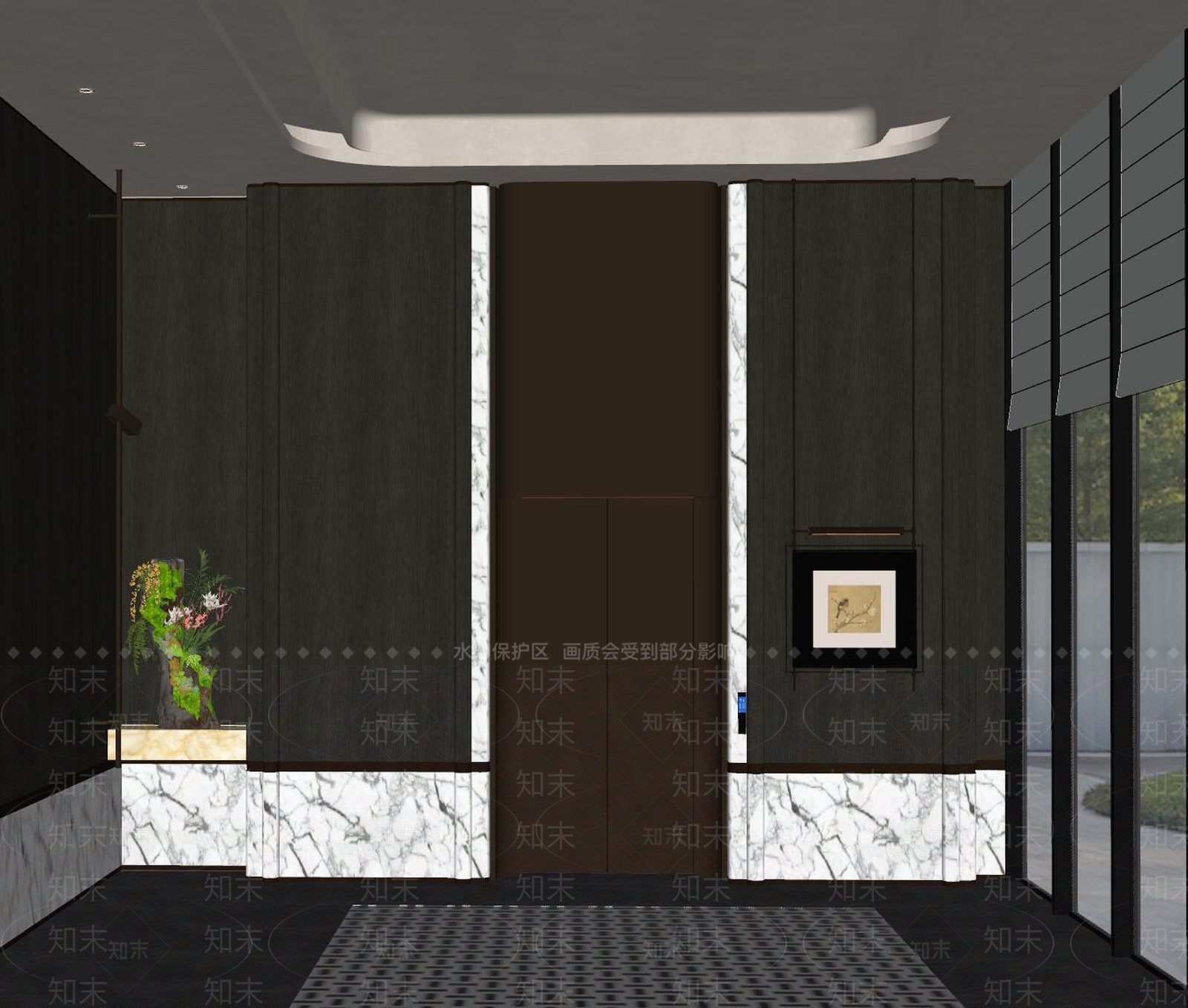 现代轻奢电梯厅SU模型下载【ID:1187634169】