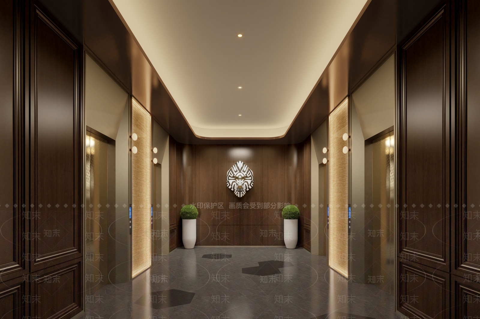 现代轻奢电梯间3D模型下载【ID:1187634300】