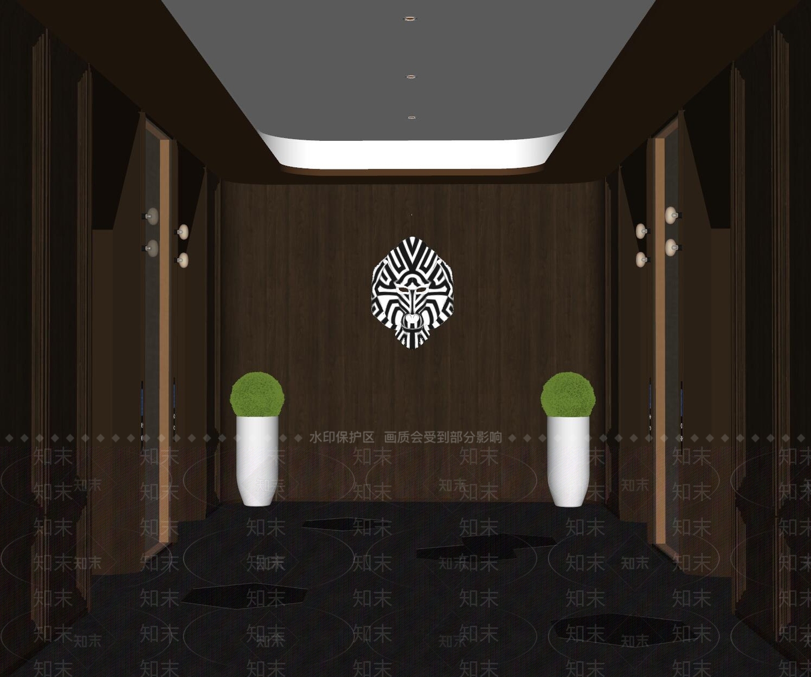 现代轻奢电梯厅SU模型下载【ID:1187634348】
