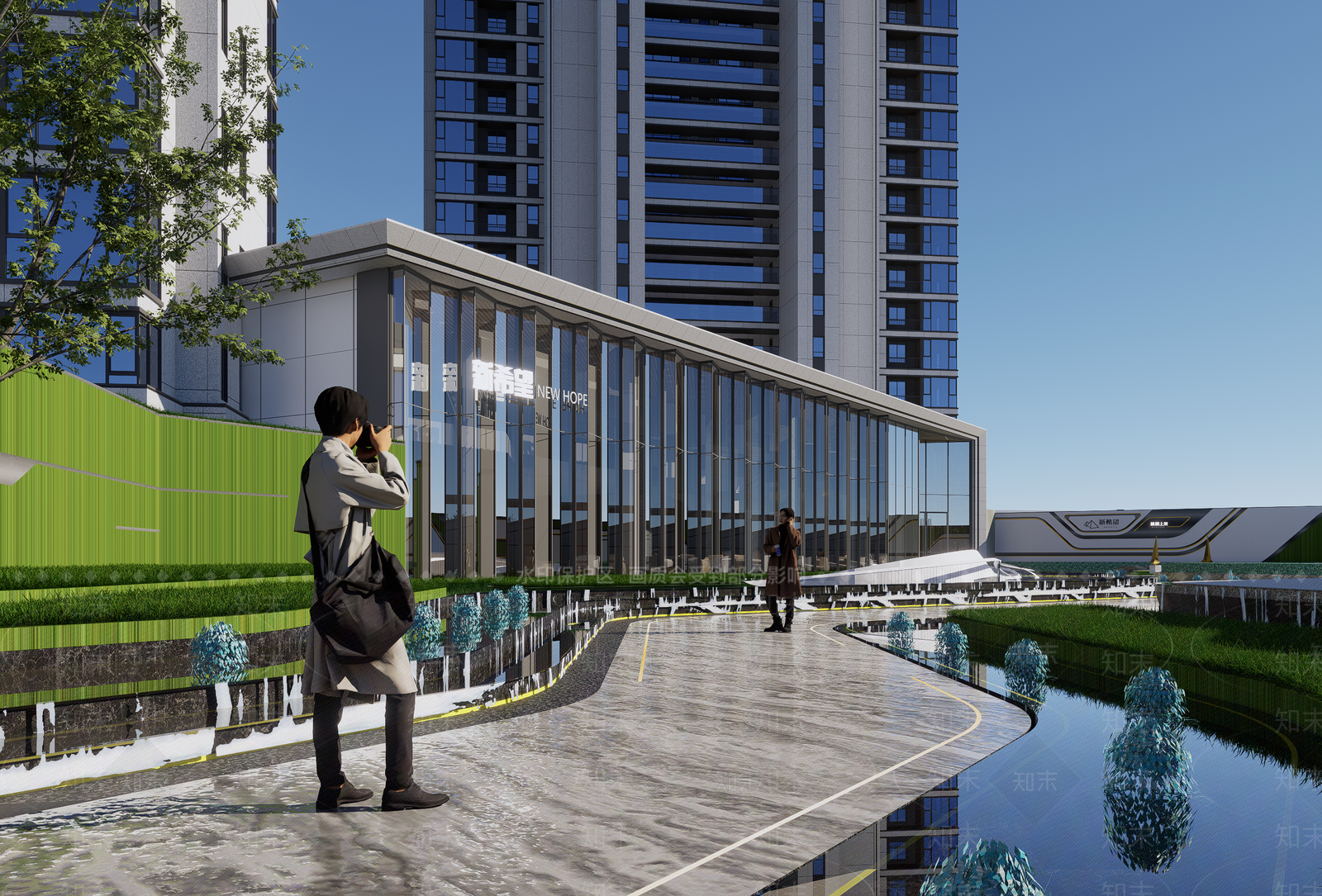 现代售楼处建筑SU模型下载【ID:1187637587】