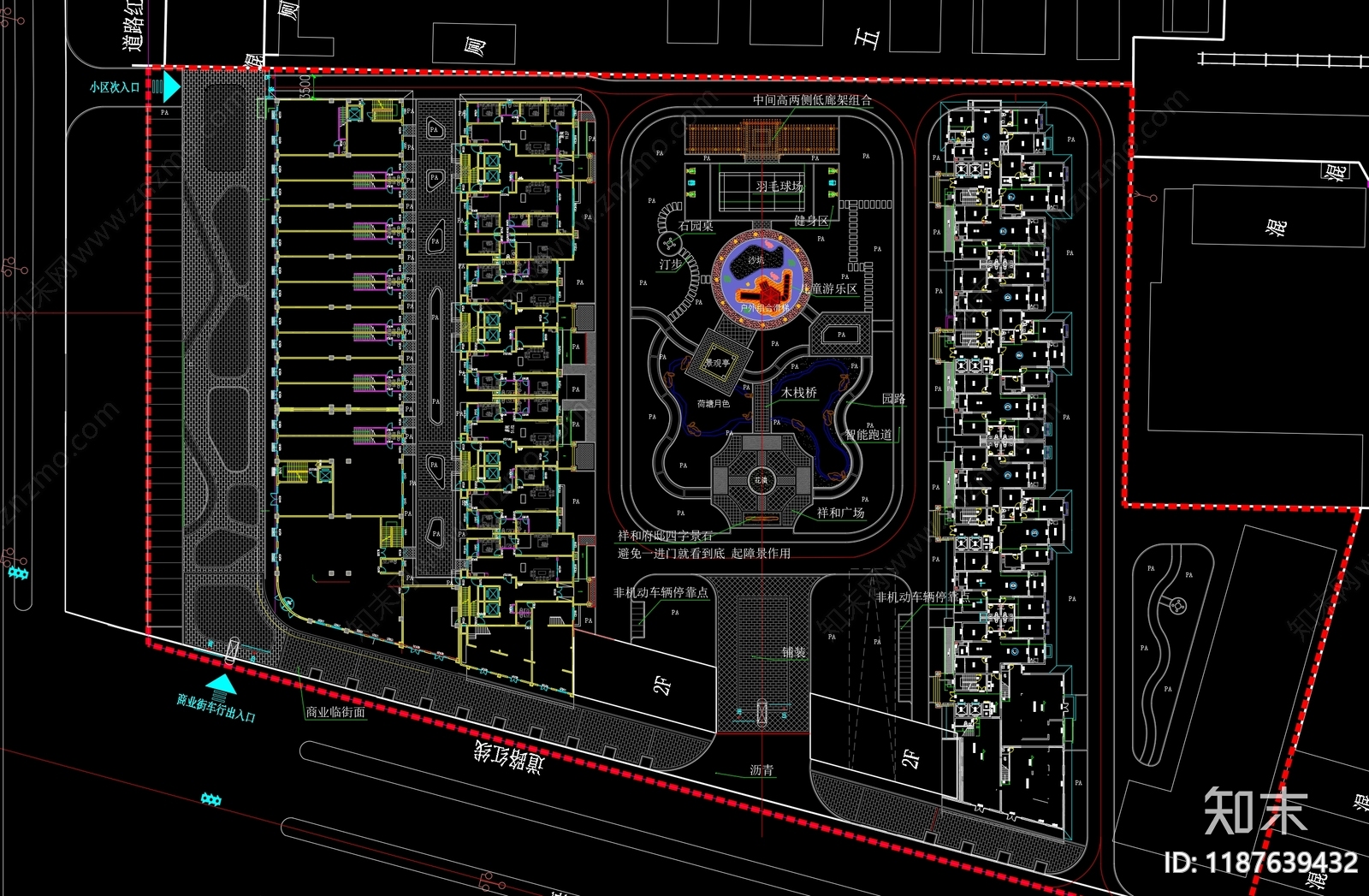 示范区景观cad施工图下载【ID:1187639432】