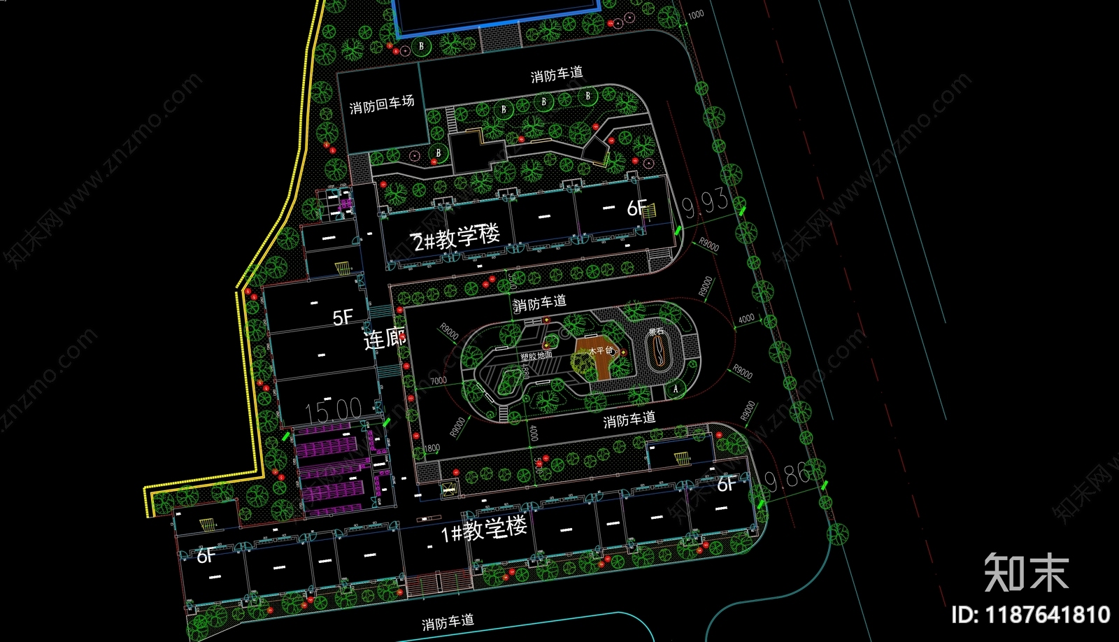 现代景观平面图cad施工图下载【ID:1187641810】