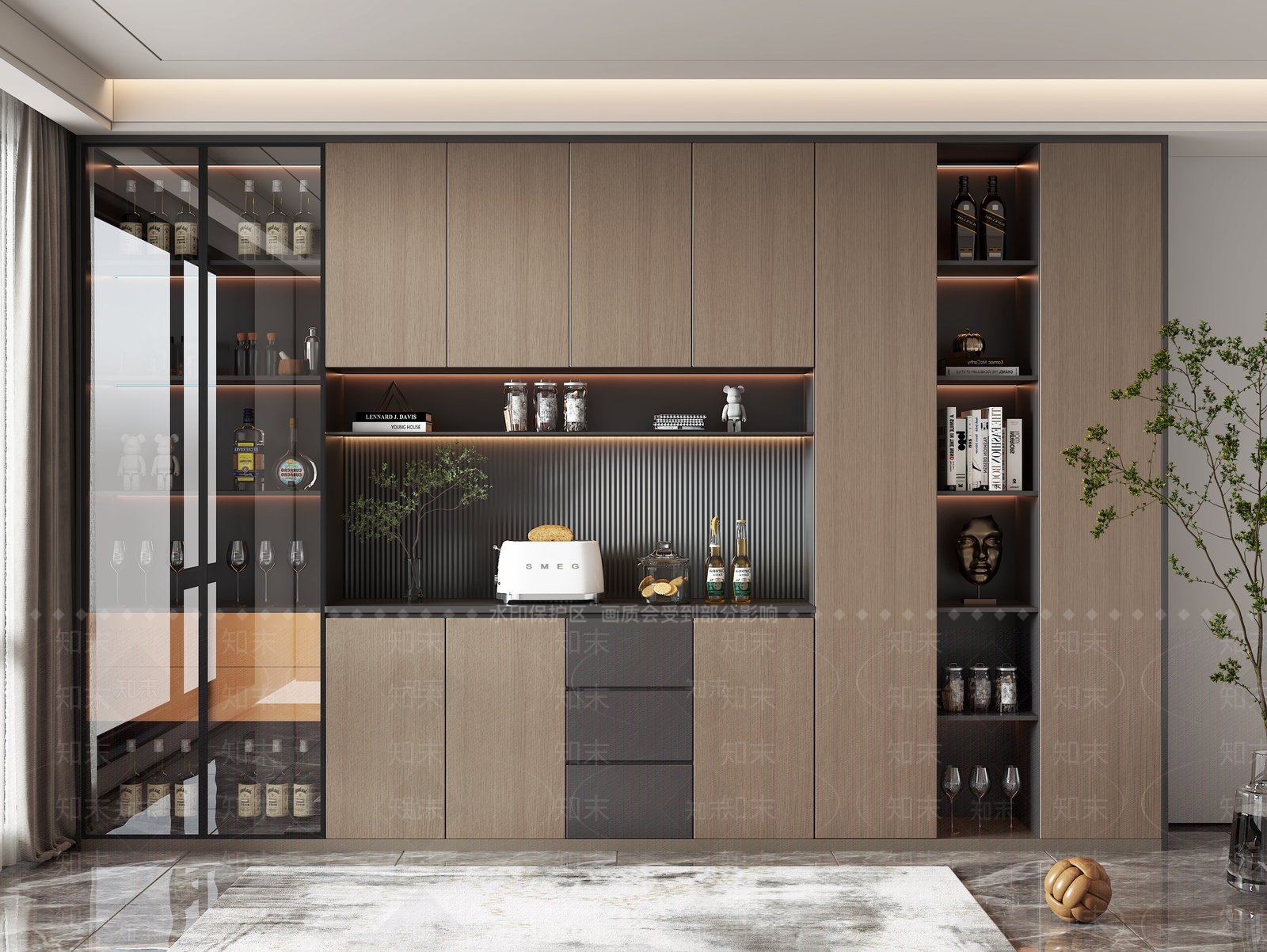 现代酒柜3D模型下载【ID:1187642435】
