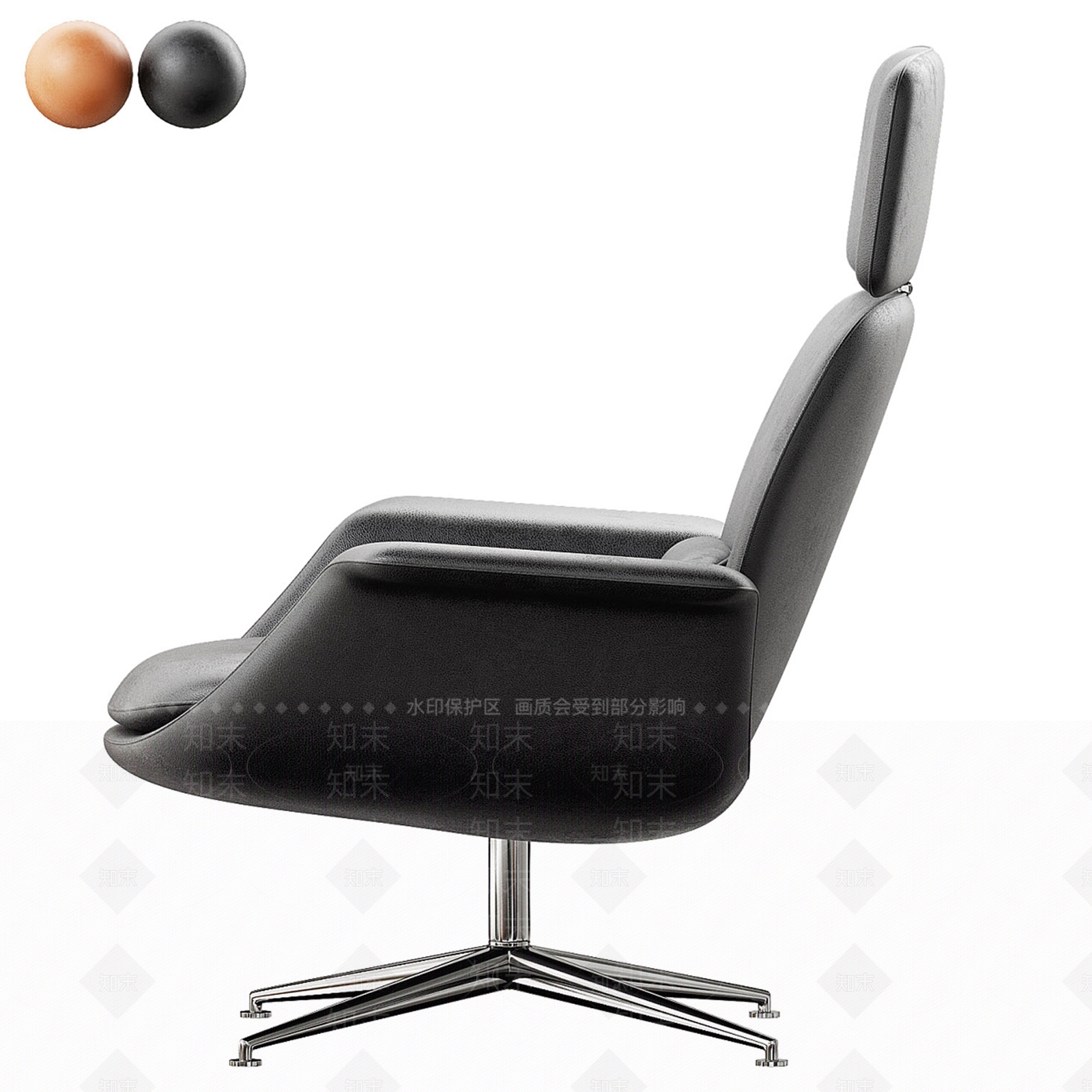 现代轻奢办公椅3D模型下载【ID:1187643993】