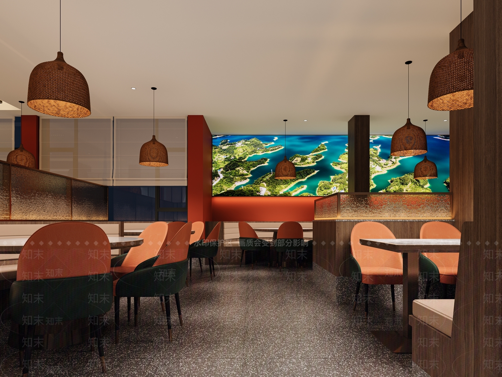 新中式中餐厅3D模型下载【ID:1187647635】