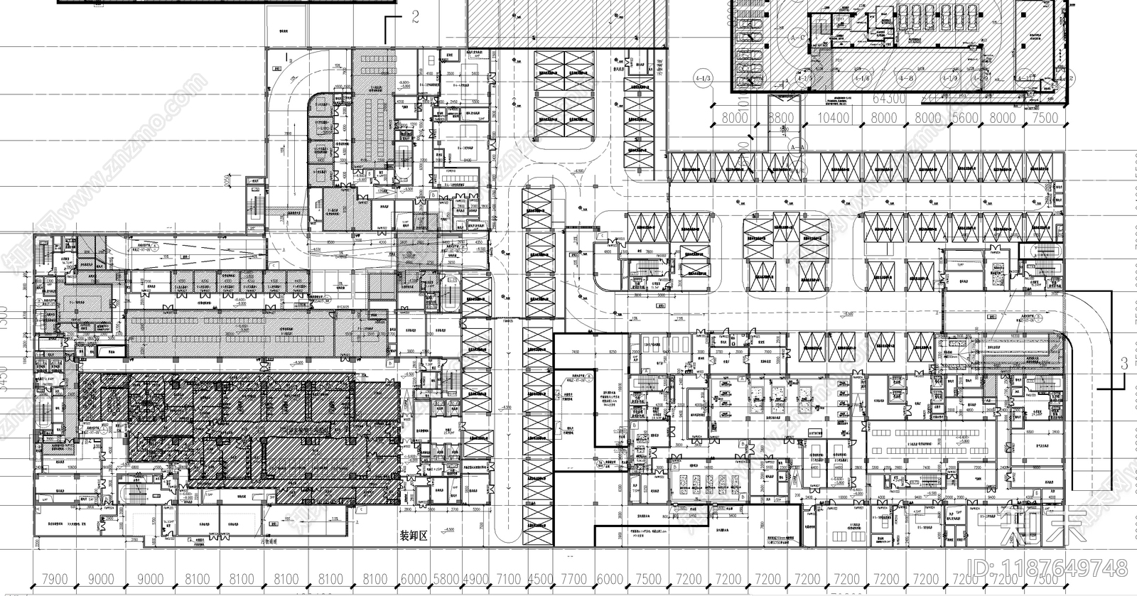 现代医院建筑cad施工图下载【ID:1187649748】