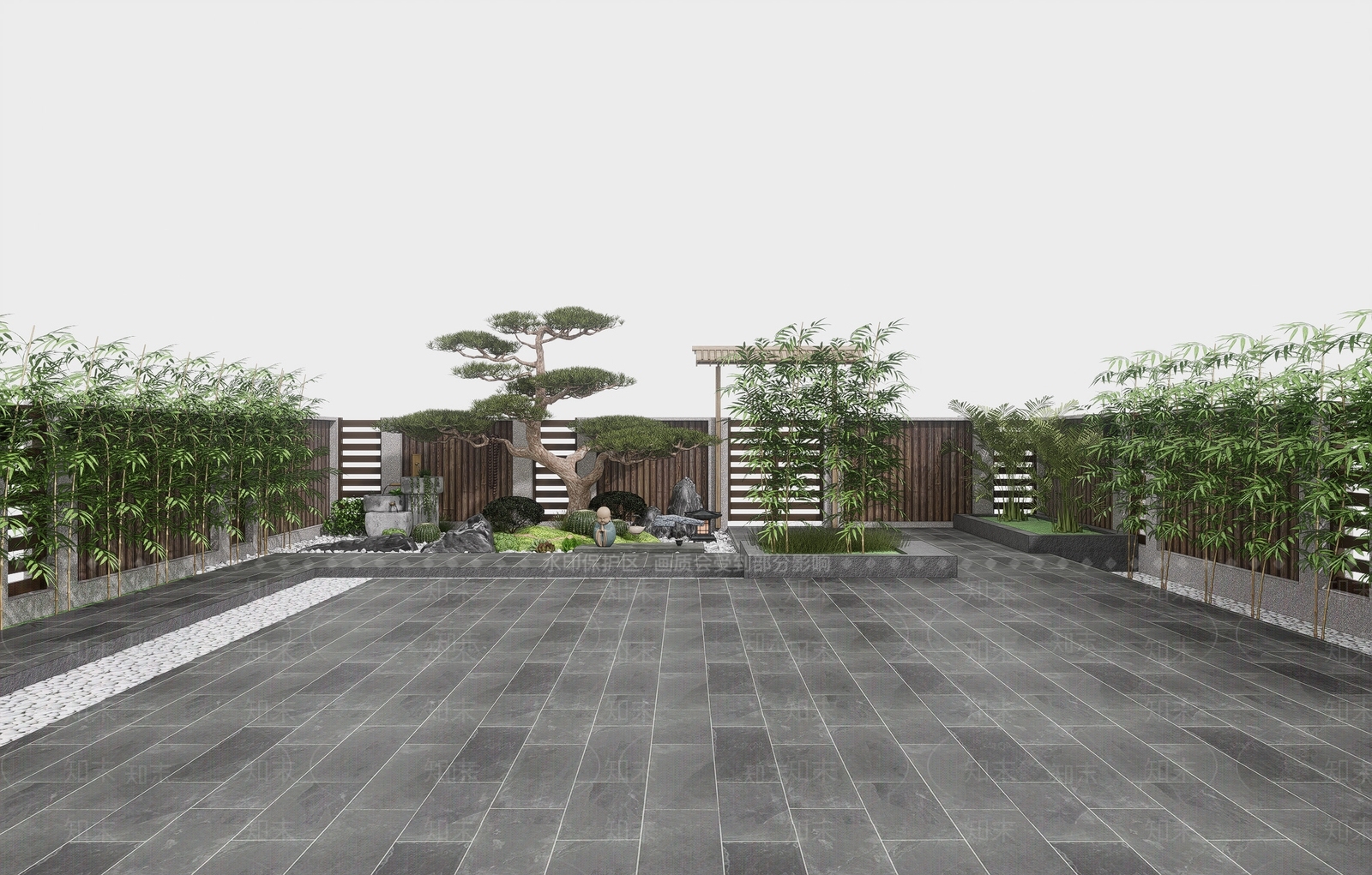 新中式别墅庭院SU模型下载【ID:1187650484】