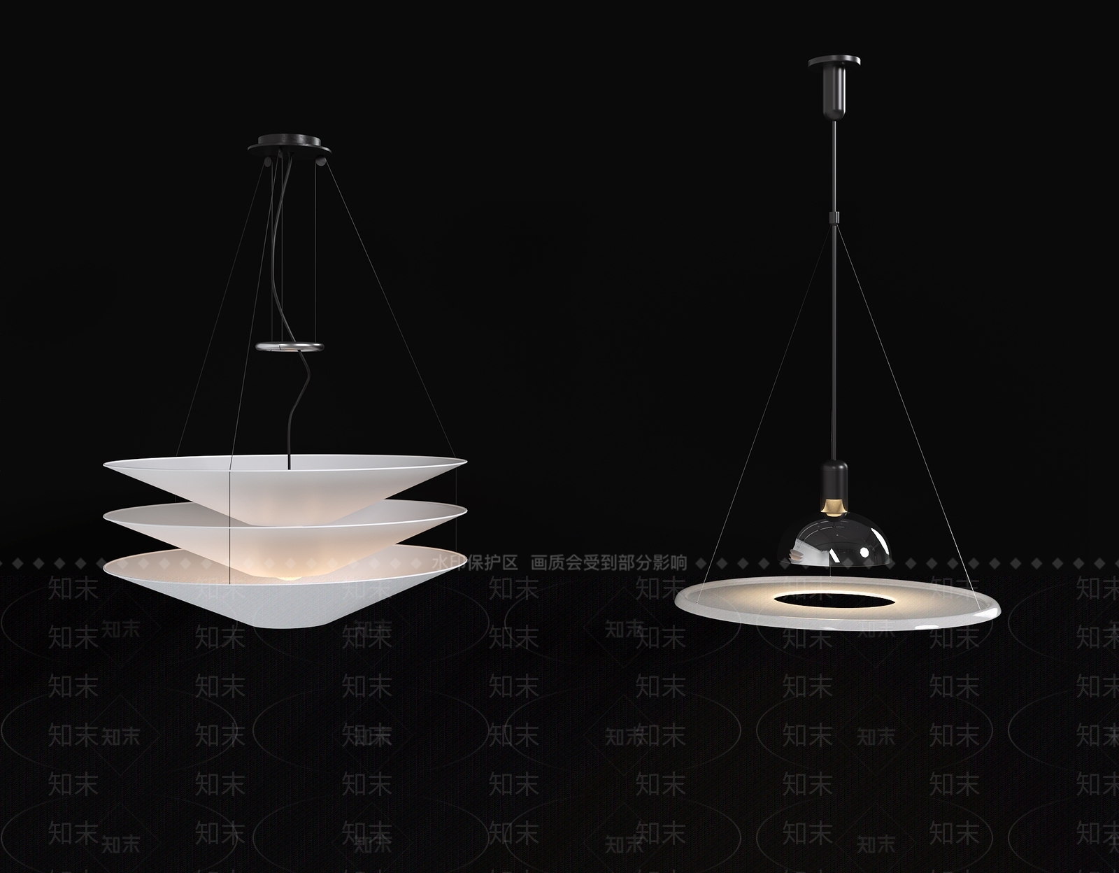 现代灯具组合3D模型下载【ID:1187652361】