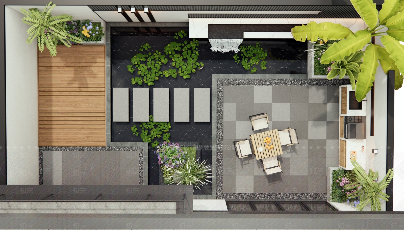 现代庭院3D模型下载【ID:1187653346】