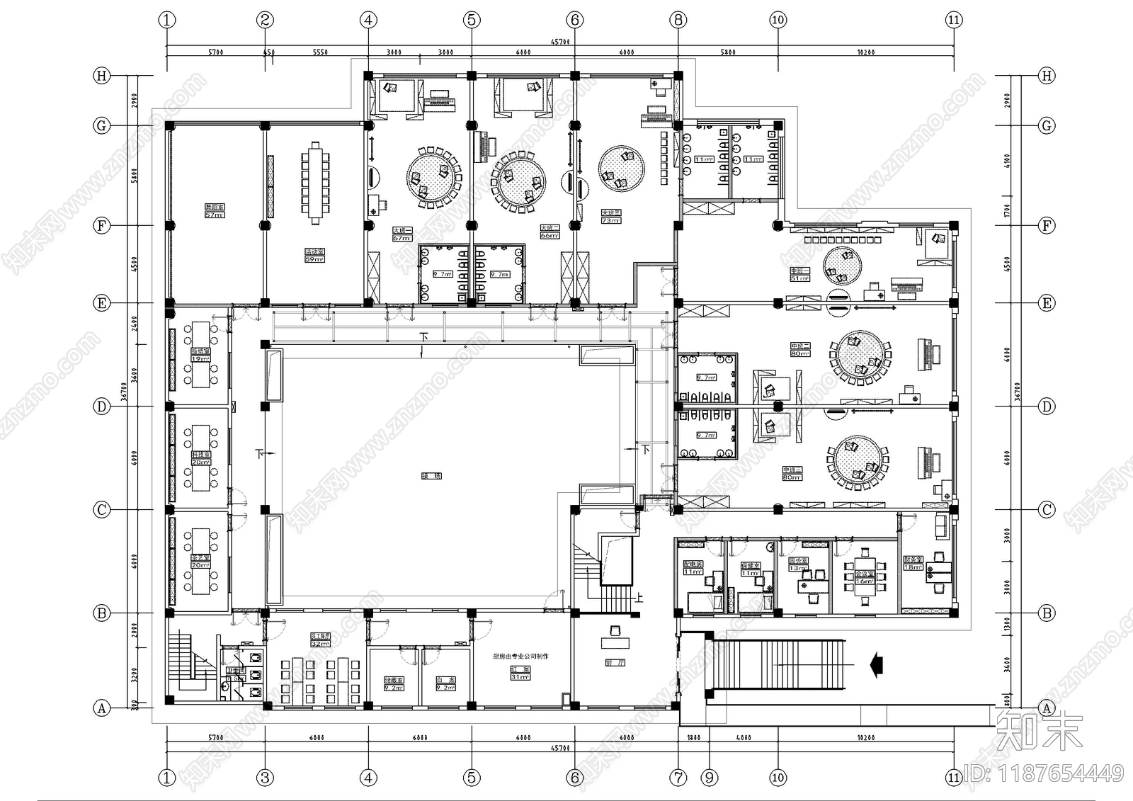现代幼儿园cad施工图下载【ID:1187654449】
