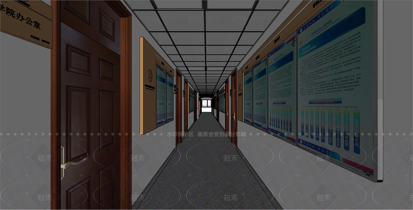 新中式其他学校空间SU模型下载【ID:1216036533】