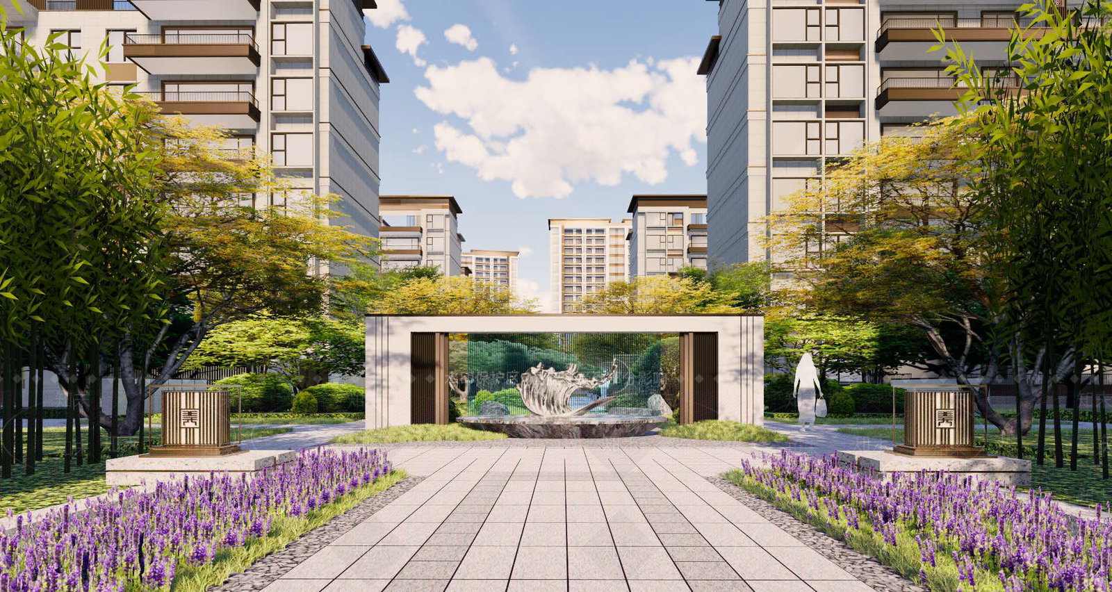 新中式现代办公景观SU模型下载【ID:1187662686】