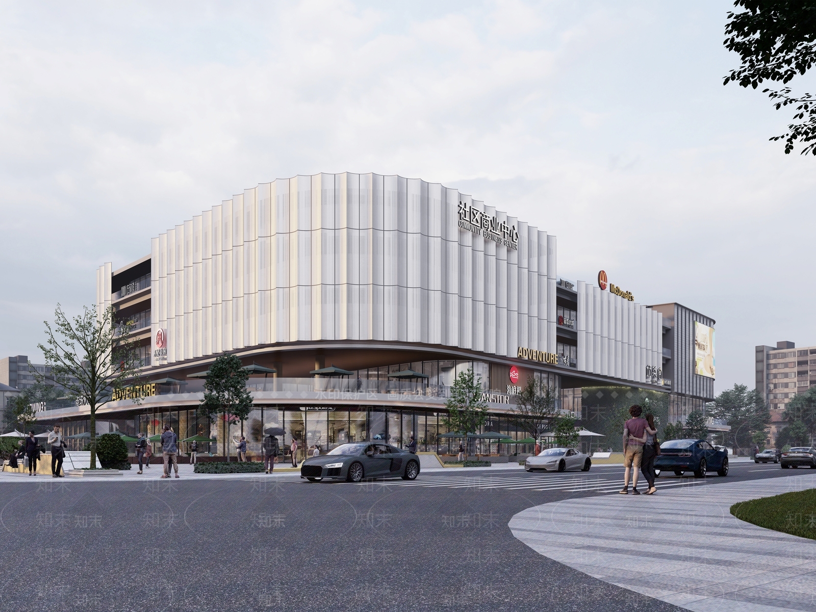 现代商场建筑SU模型下载【ID:1187663939】