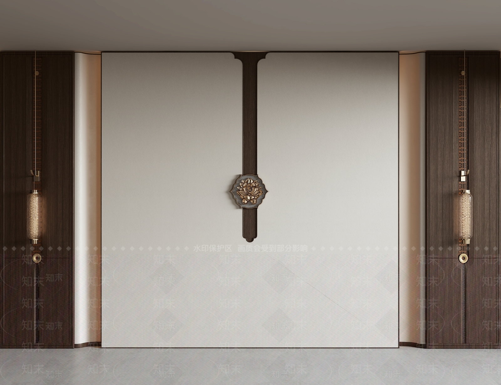 新中式沙发背景墙3D模型下载【ID:1187668929】