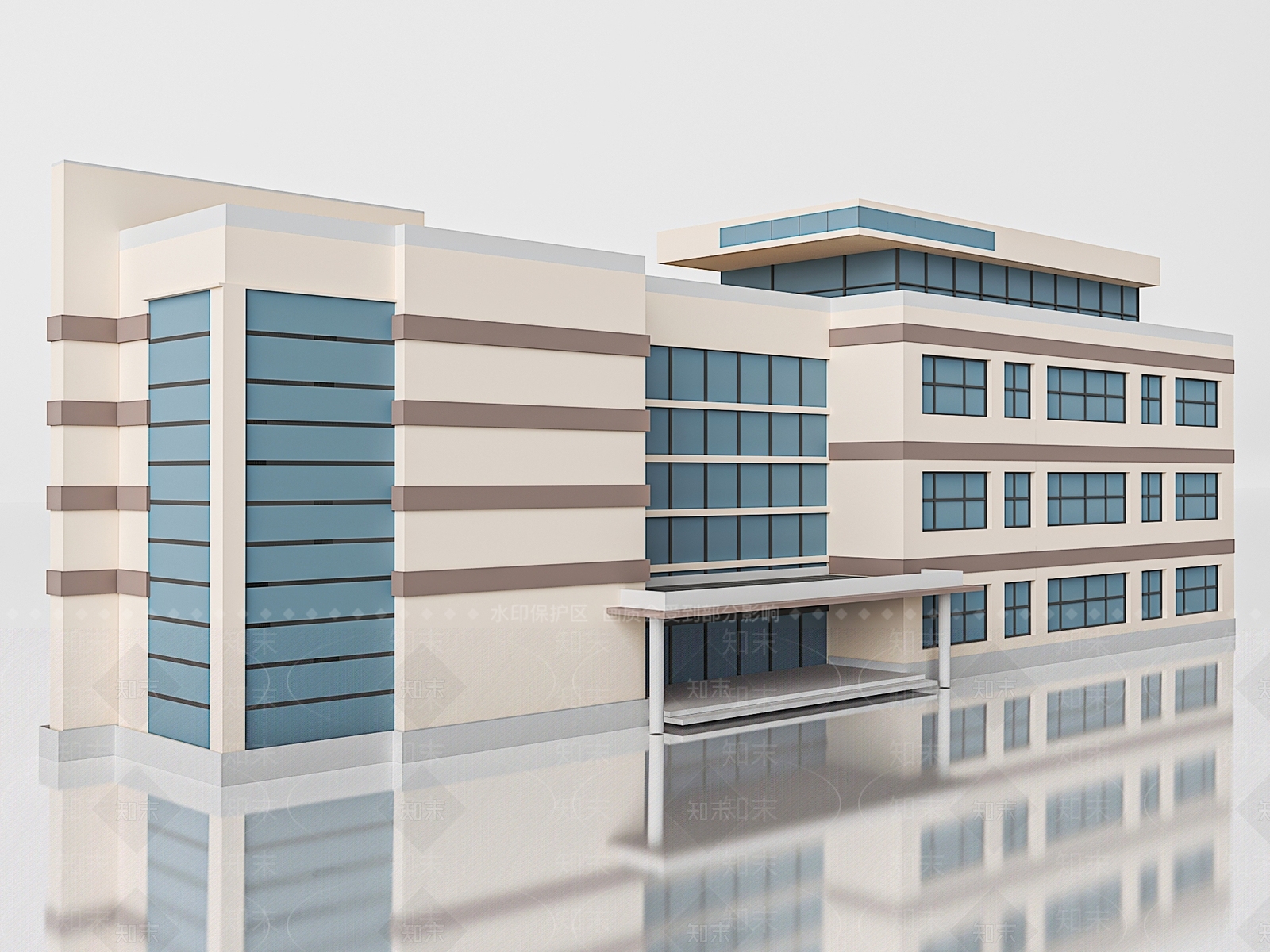 现代办公楼3D模型下载【ID:1187669015】