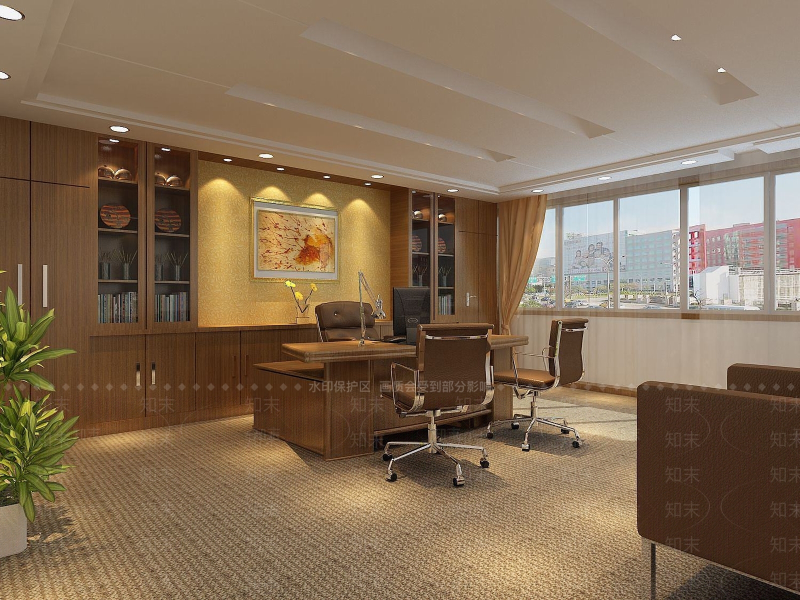 现代办公大厅3D模型下载【ID:1187671657】