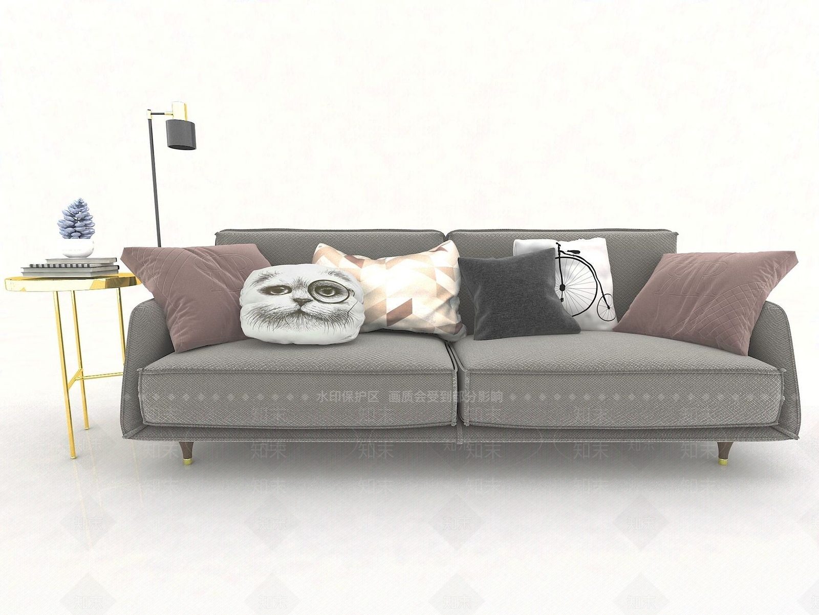 现代双人沙发3D模型下载【ID:1187672313】