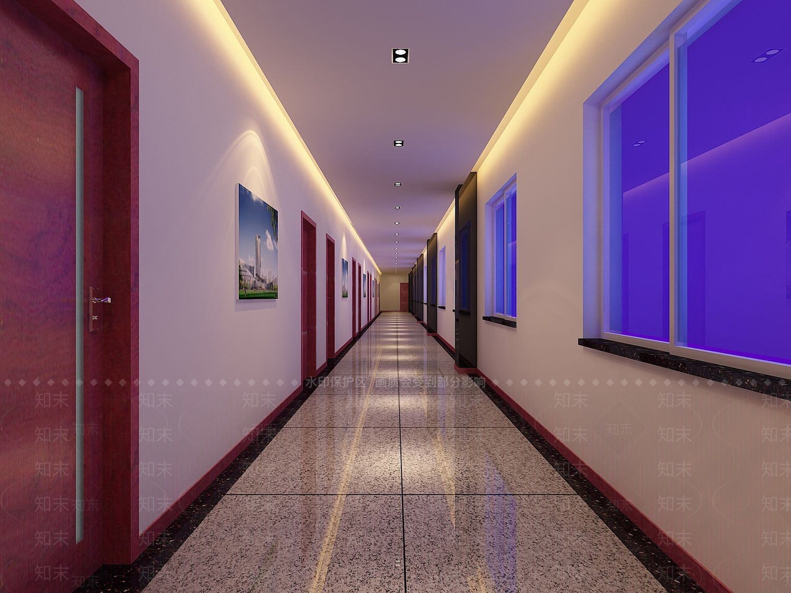现代办公大厅3D模型下载【ID:1187672877】