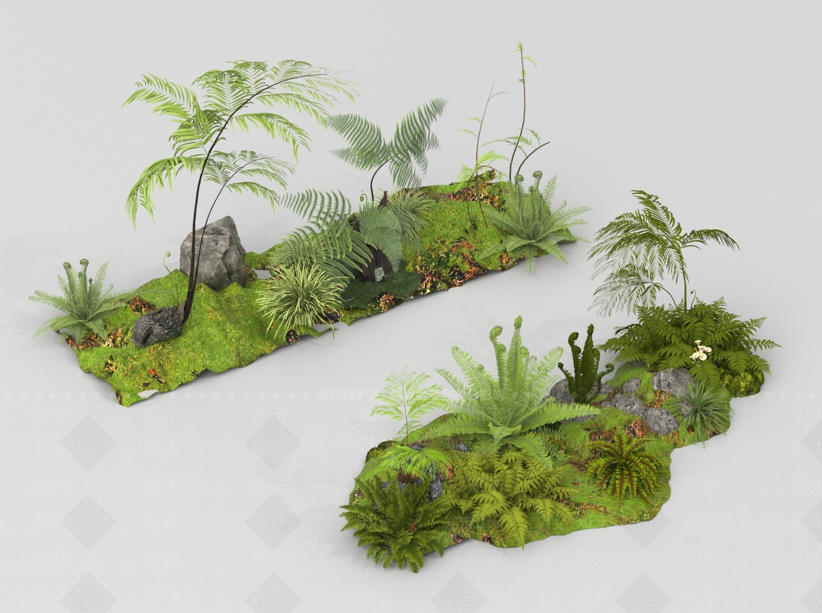 花草组合3D模型下载【ID:1187674238】