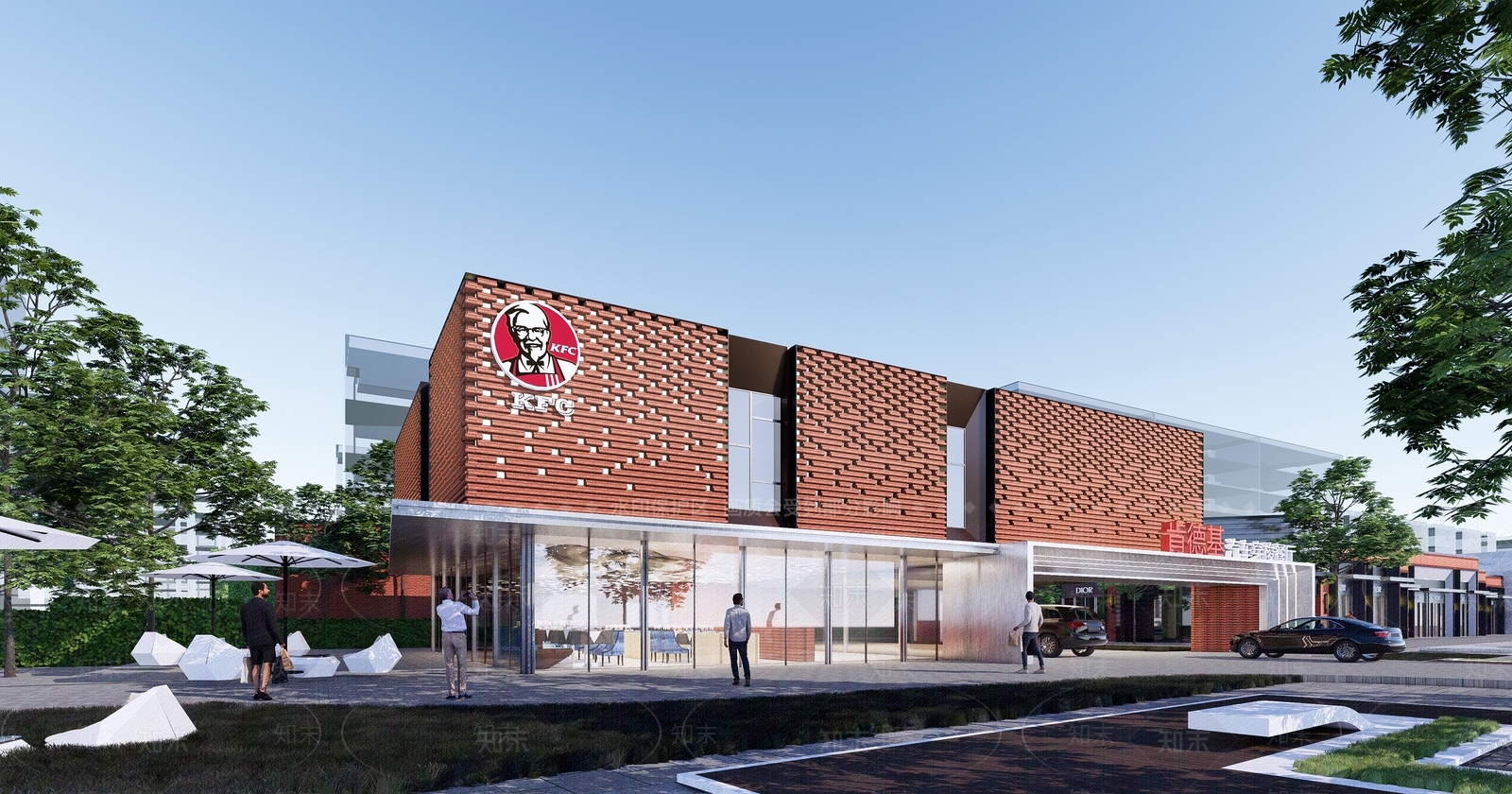 现代工业餐饮建筑SU模型下载【ID:1187676190】