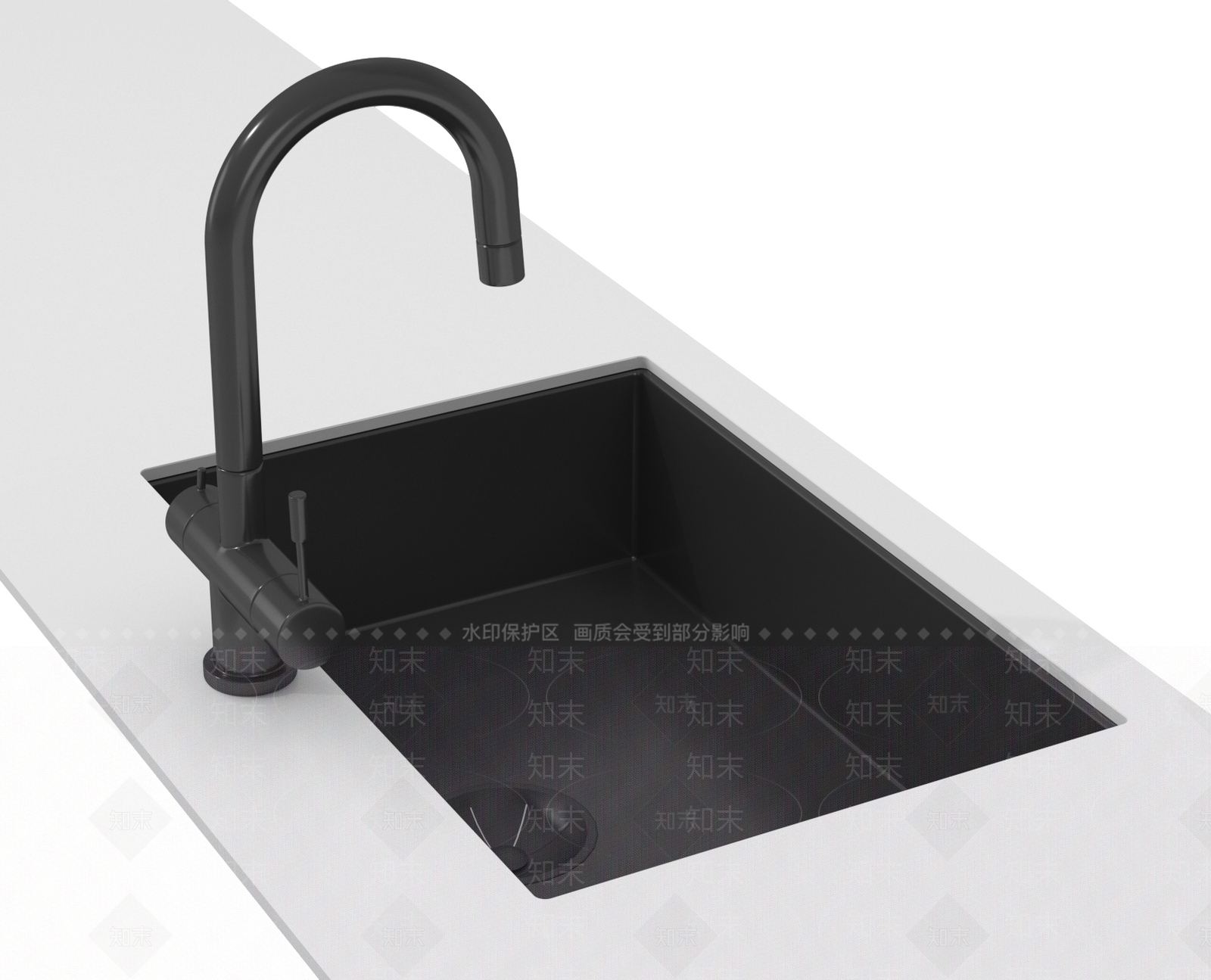 现代水槽SU模型下载【ID:1187676550】