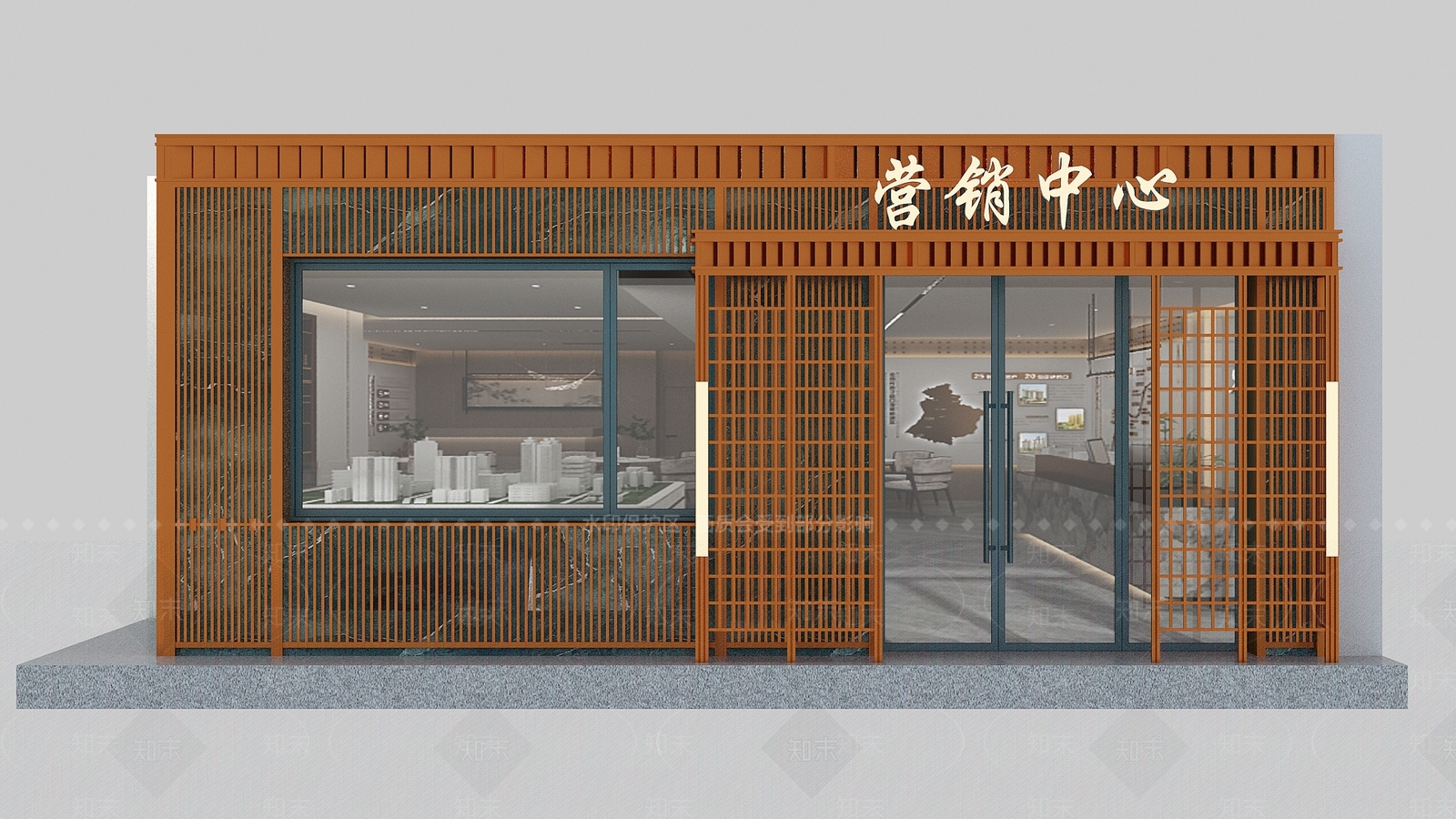现代售楼处外观3D模型下载【ID:1187676828】